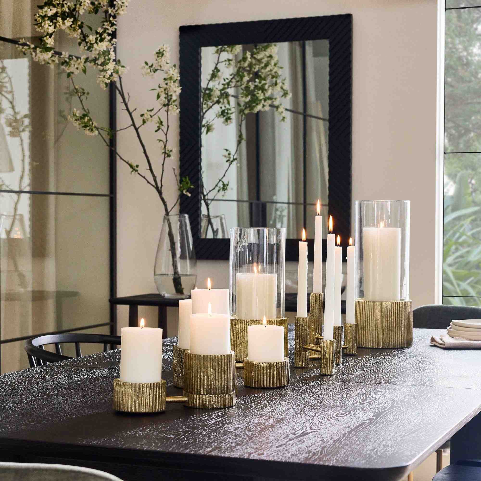 Textured Metal Candle Holders