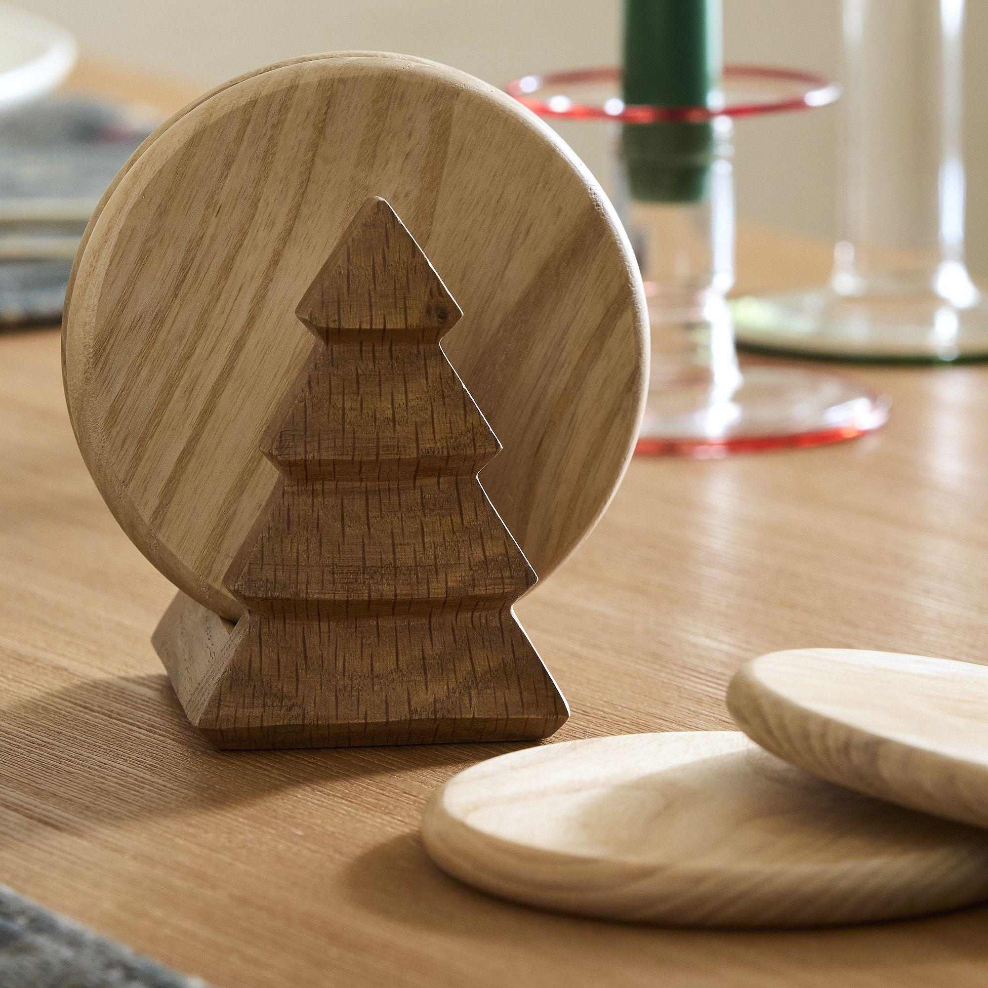 Tiered Tree Wood Coasters (Set of 4)