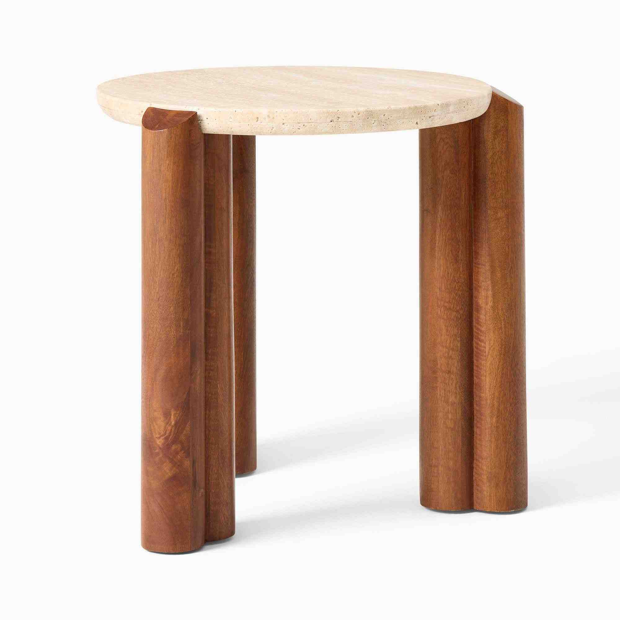 Travertine Side Table