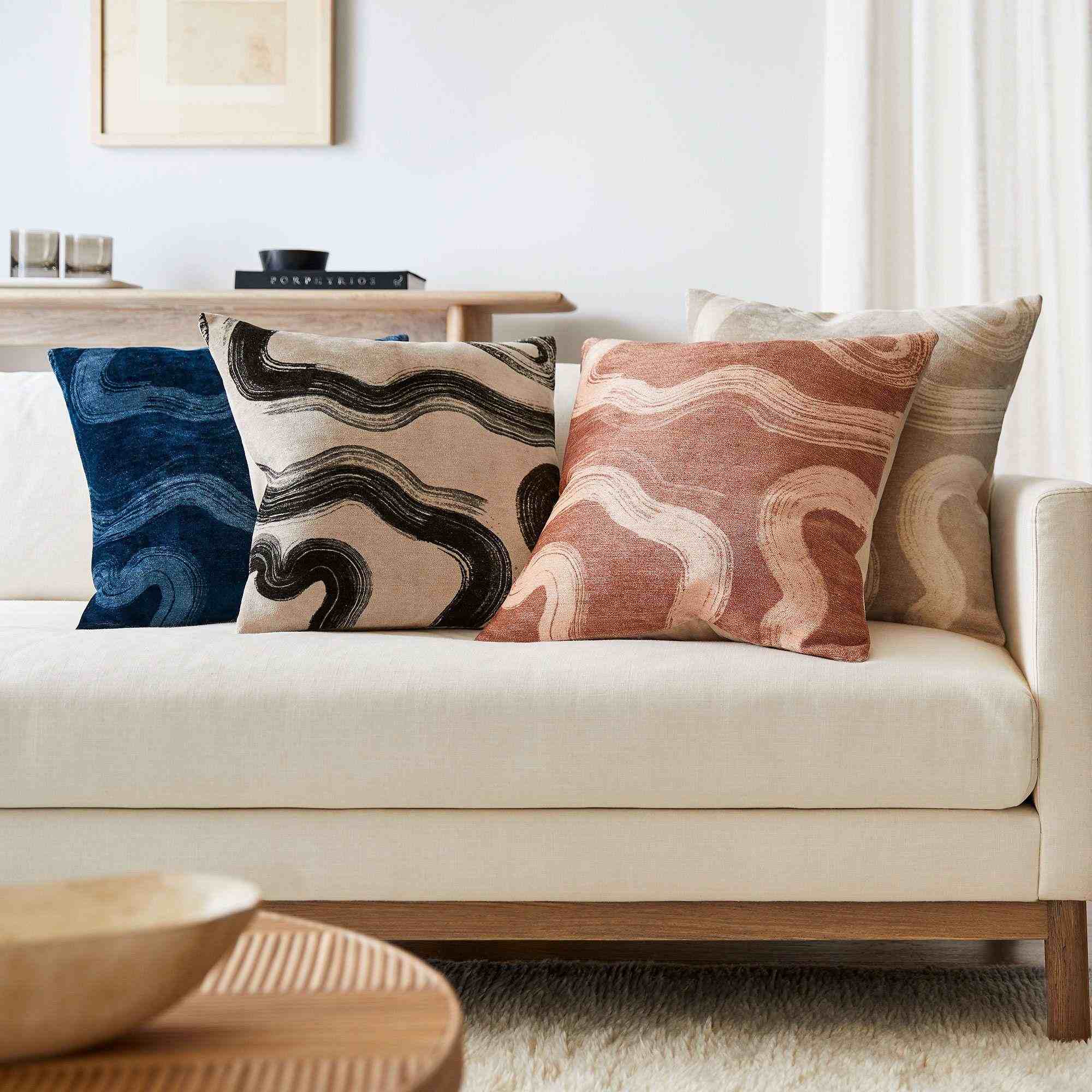 Velvet Brushstroke Pillow Cover