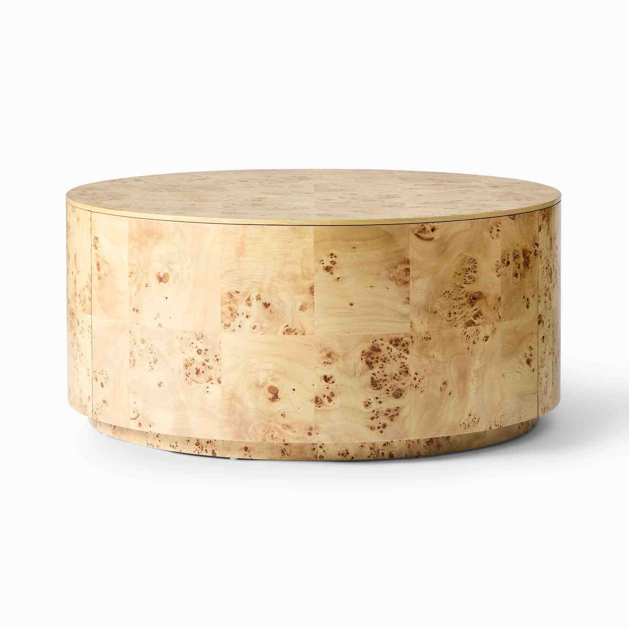 Volume Round Drum Coffee Table (36") - Burl