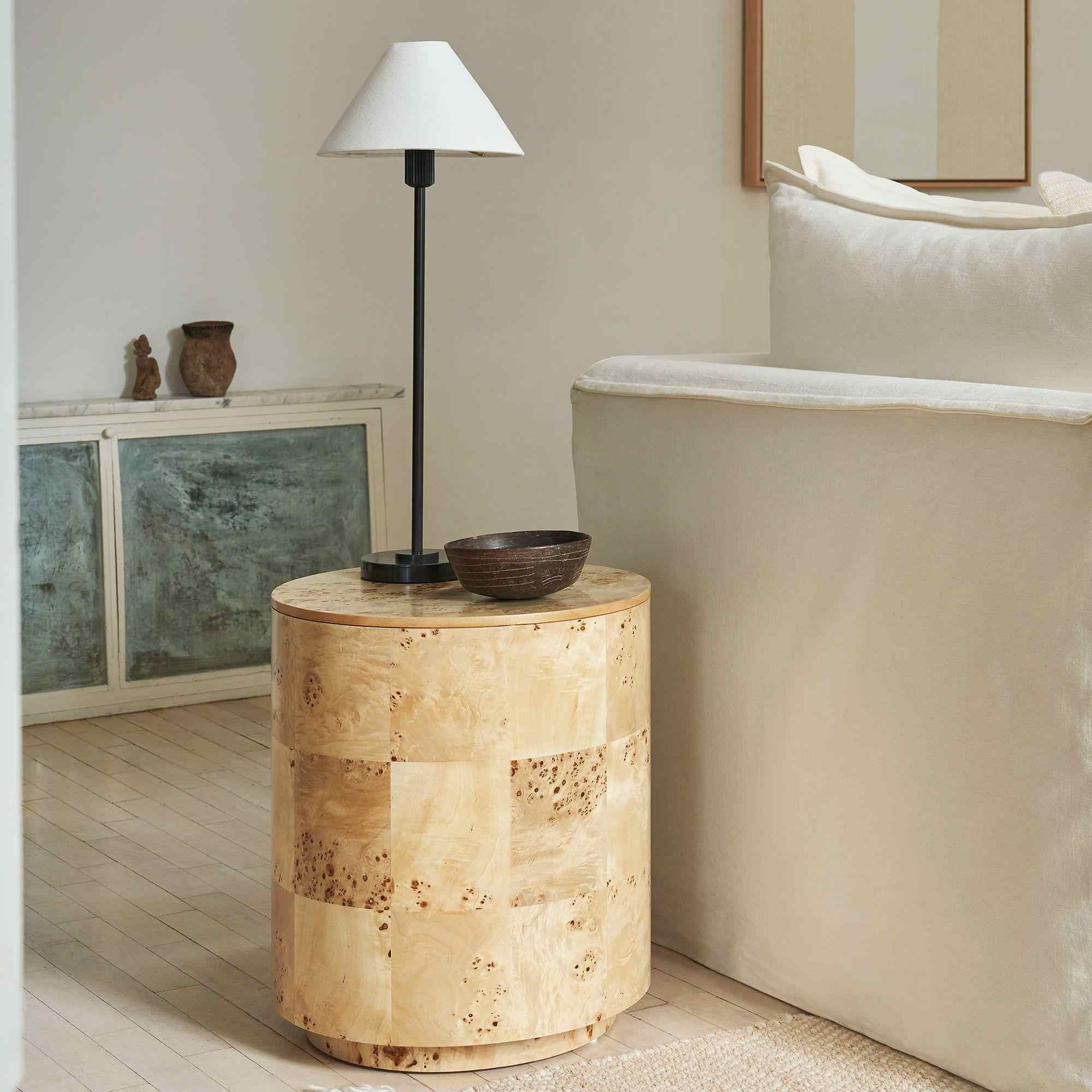 Volume Round Side Table (16.5") - Burl