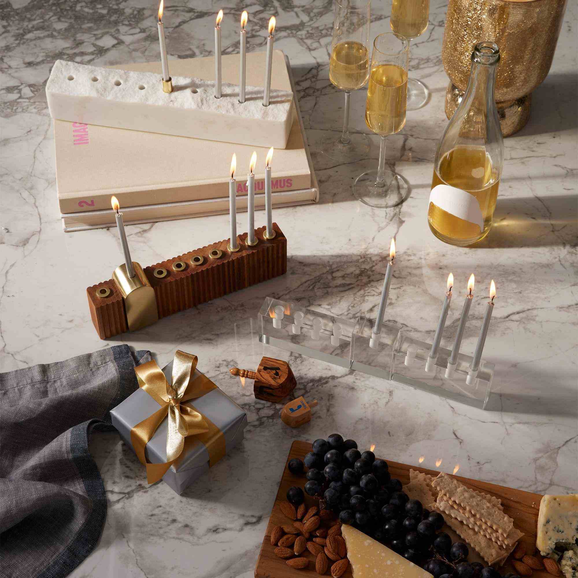 Wood Menorah - Natural