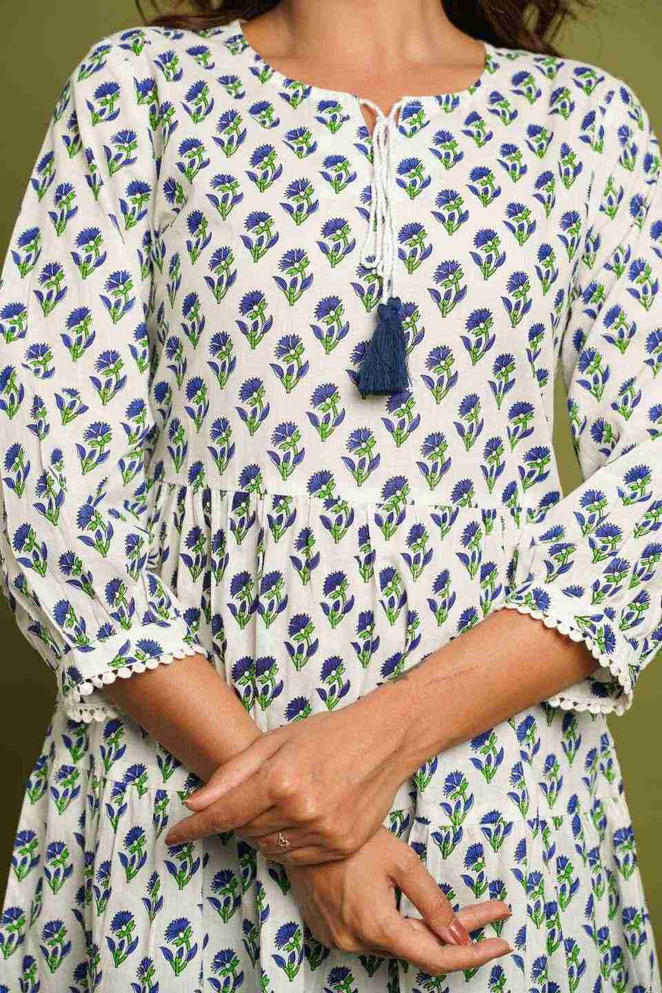Women White Ethnic Motifs Printed Pure Cotton dress