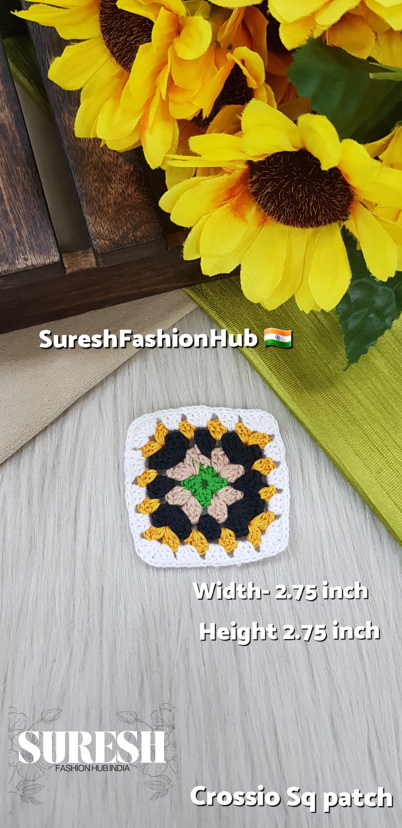 Cr-1 Handmade Crosio Square Patch (White)