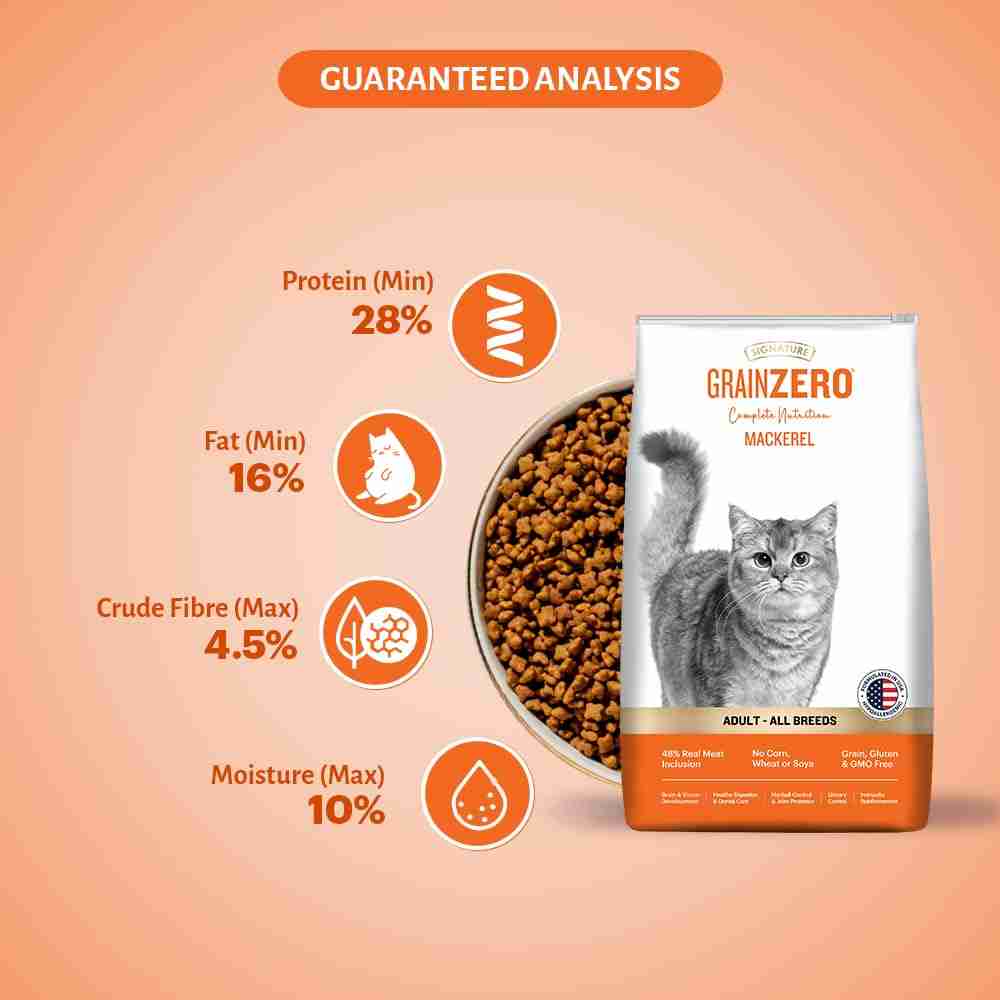 Grain Zero Mackerel Adult Cat Dry Food For All Breed,