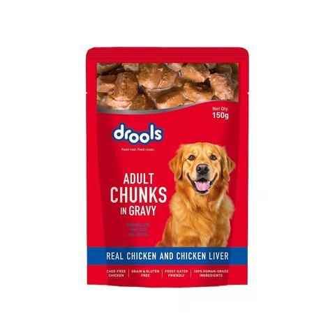 Drools Real Chicken & Chicken Liver Chunks in Gravy Adult Dog Wet Food