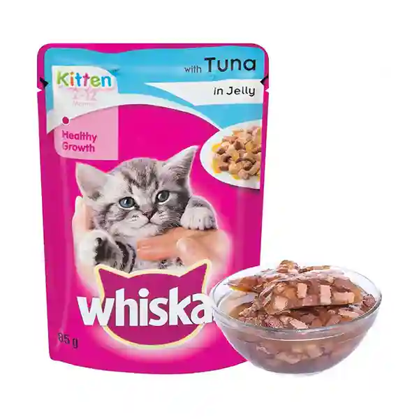 Whiskas Tuna in Jelly Wet Kitten (2-12 months) Food - 85gm - Pack of 1