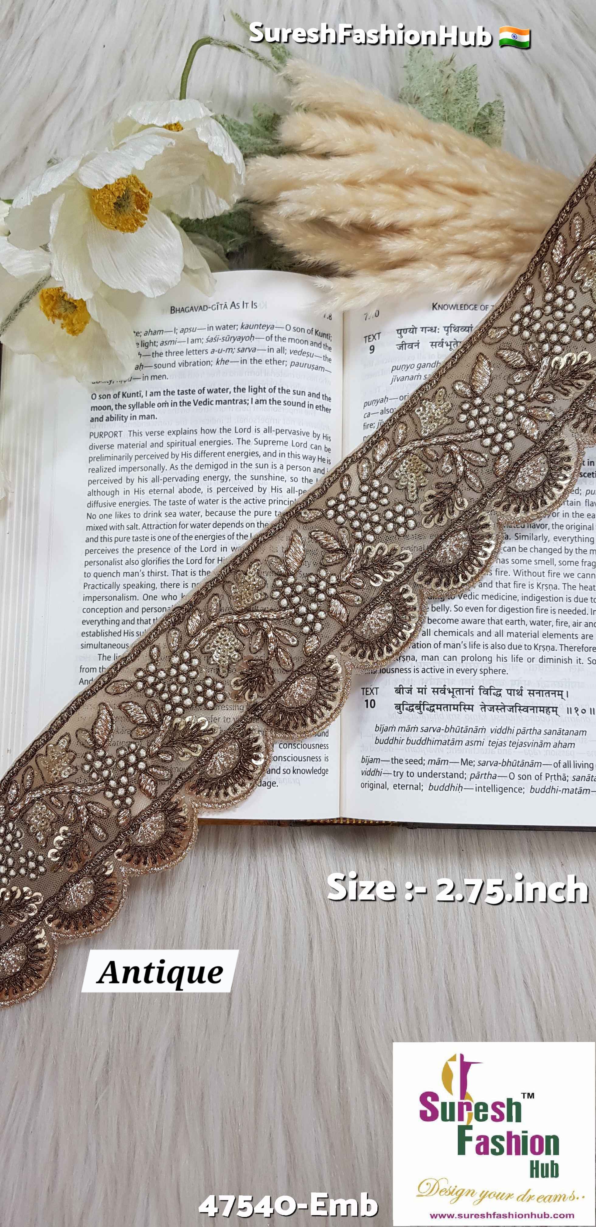 Antique Scalloped Floral Lace