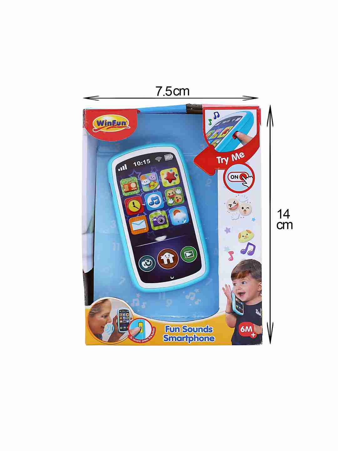 Winfun Fun Sounds Smartphone, Multi Color Early Learner Toys for Kids age 6M+
