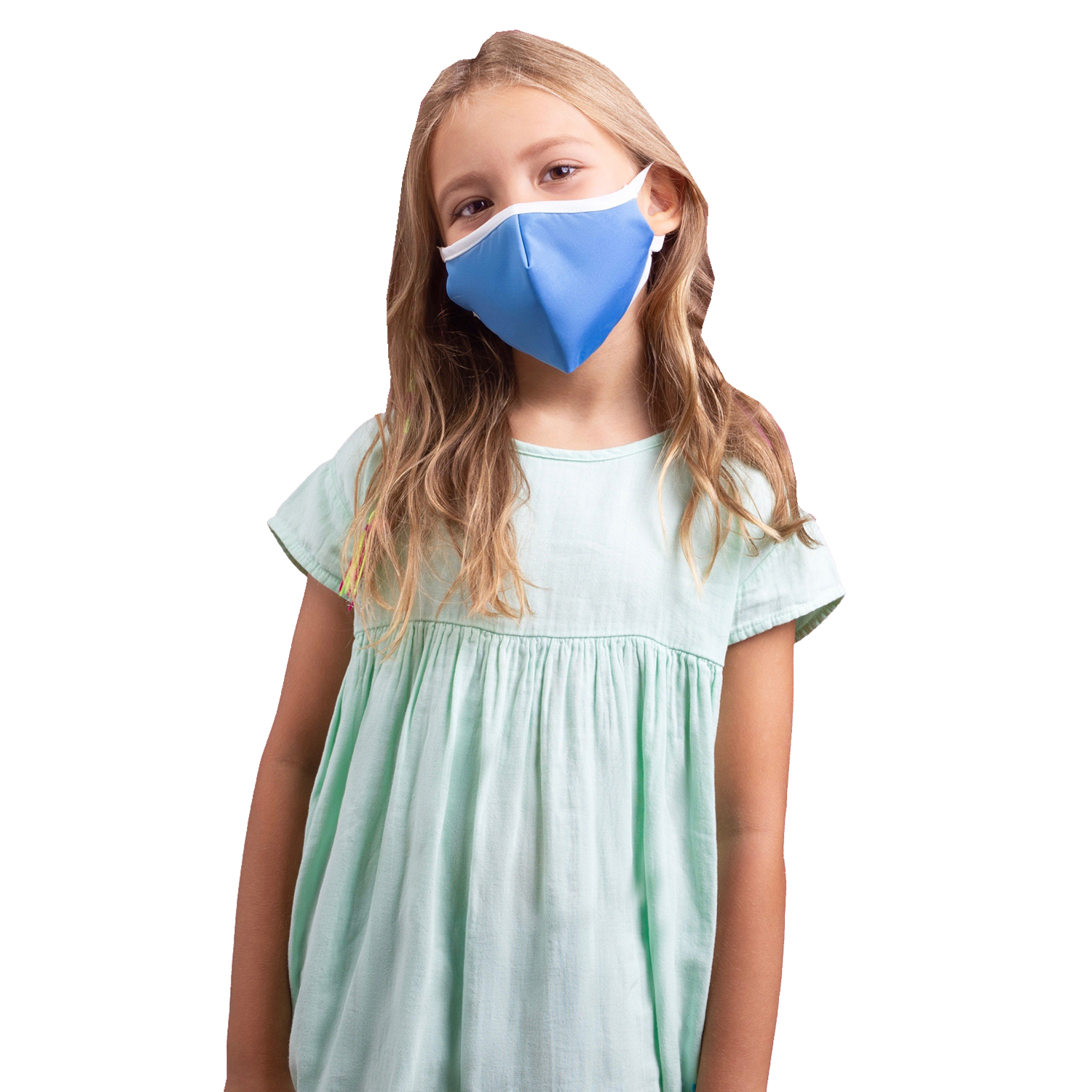 Wiseprotec Anti-Viral & Anti-Microbial Blue Kids Face Mask | Washable & Reusable 50 times | Lasts 1 year considering 1 wash per week | Mask self-sterilizes in less than 24 hours