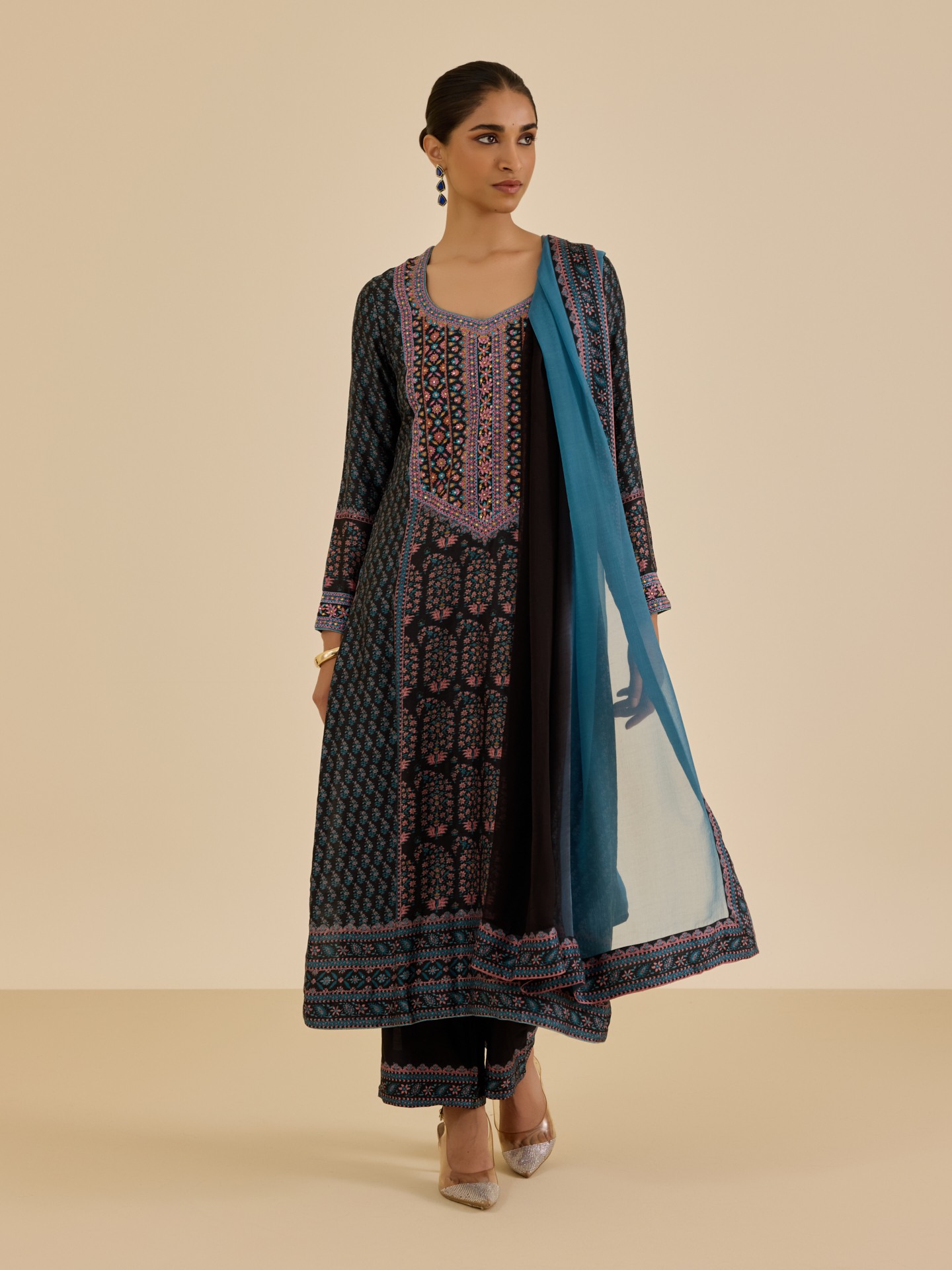 Black Turq Keya Suit Set