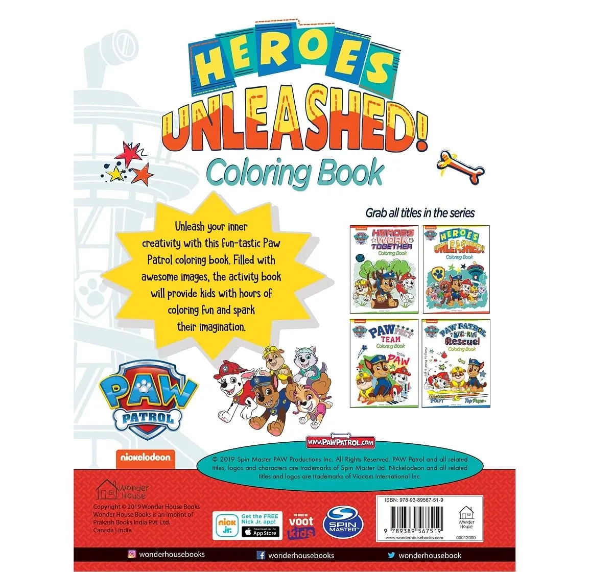 Wonder House Books Heroes Unleashed Paw Patrol Coloring Book for kids 3Y+,  Multicolour