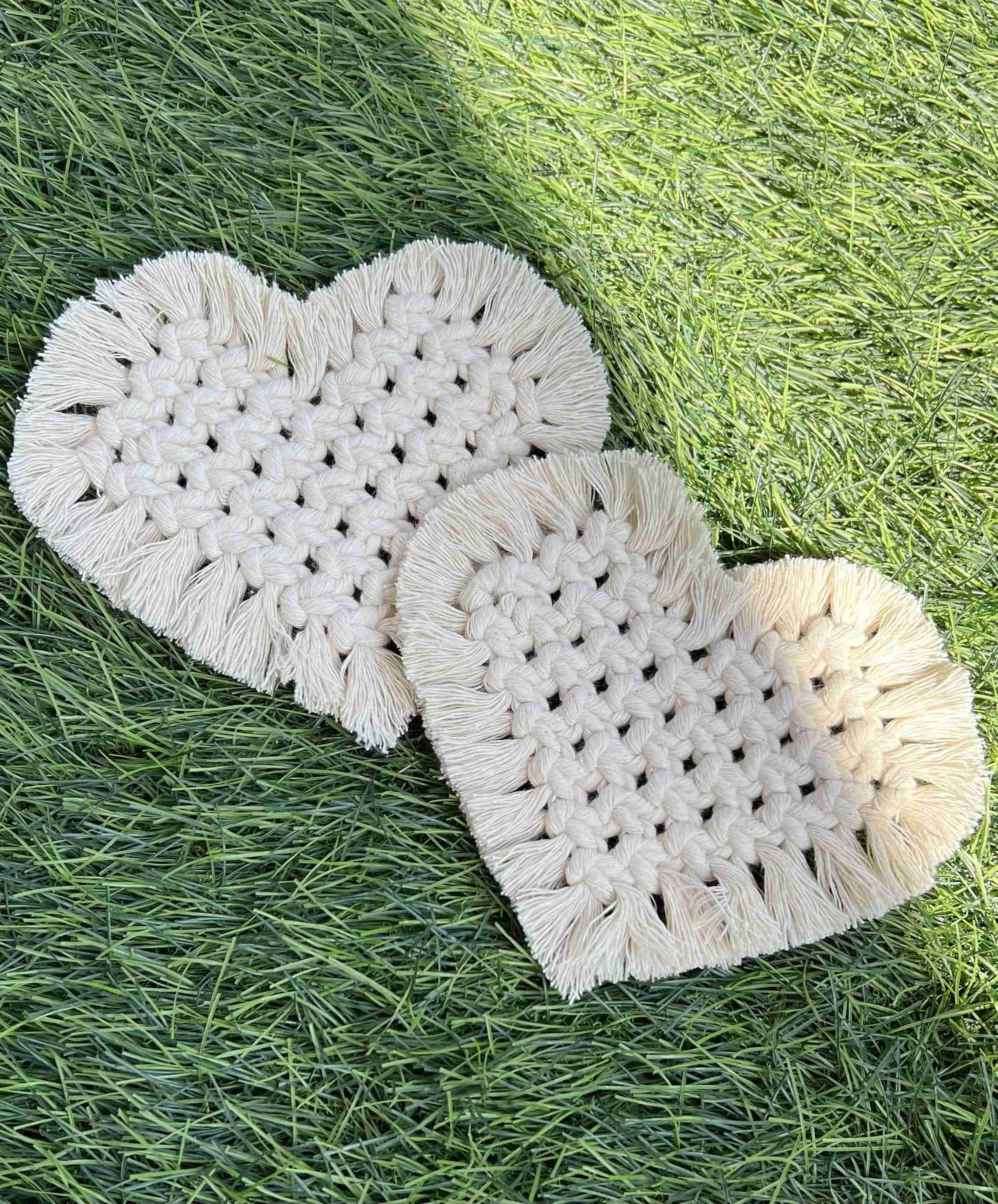 Macrame Heart Coaster