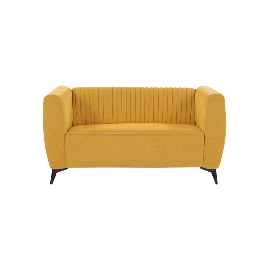 neudot Diva Sofa for Living Room |2 Persons Sofa|Premium Fabric with Cushioned Armrest | Solid Wood Frame|2 Seater in Husky Yellow Color
