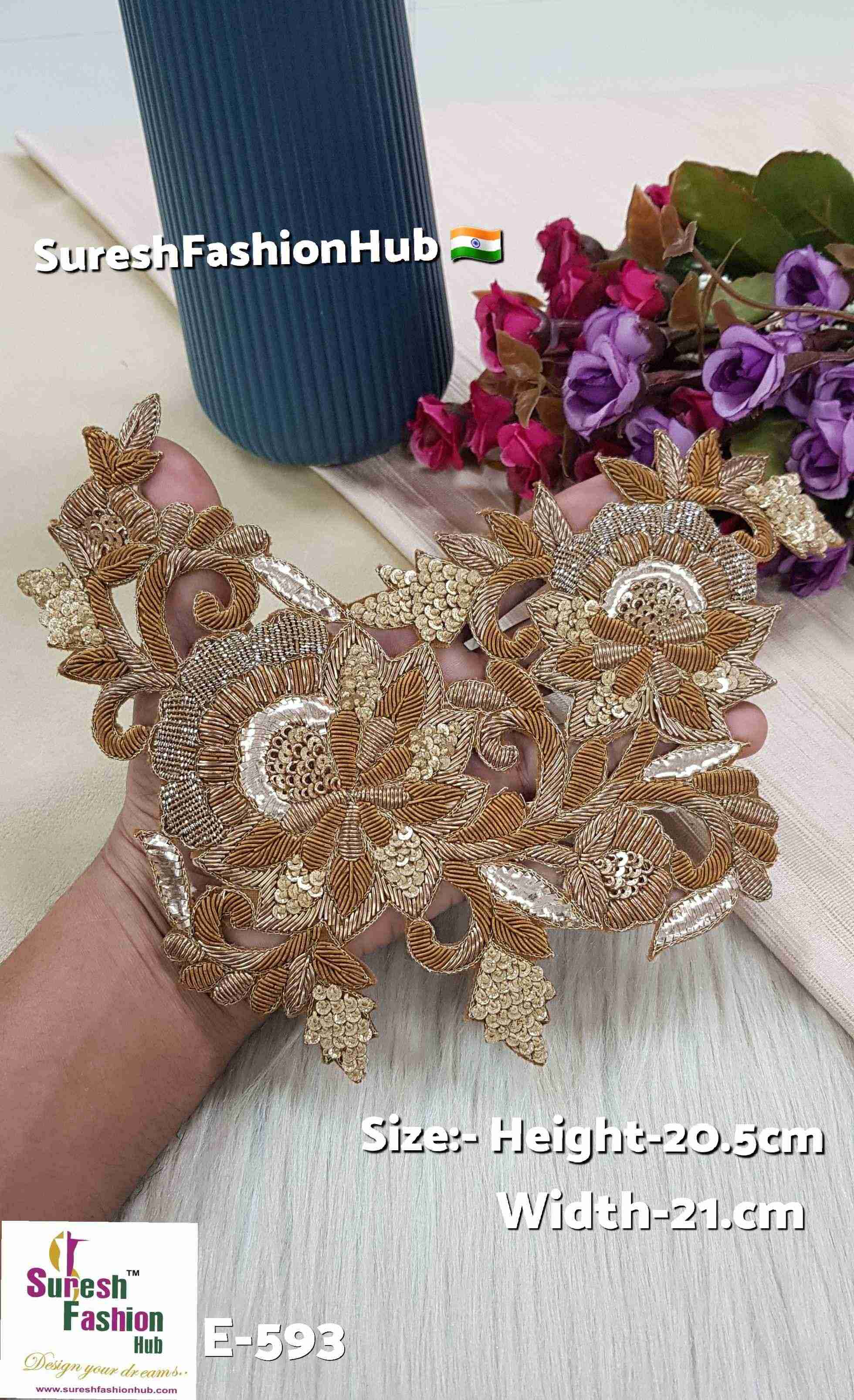 Off-White Elegance Cutwork Zardosi Patch