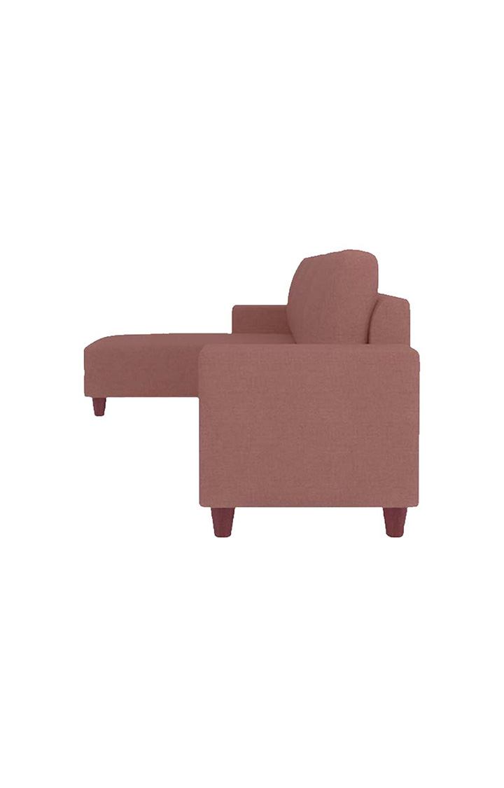 neudot Roman RHS Sectional Sofa for Living Room |6 Person Sofa|Premium Fabric with Cushioned Armrest | Solid Wood Frame|6 Seater in Ceramic Pink Color