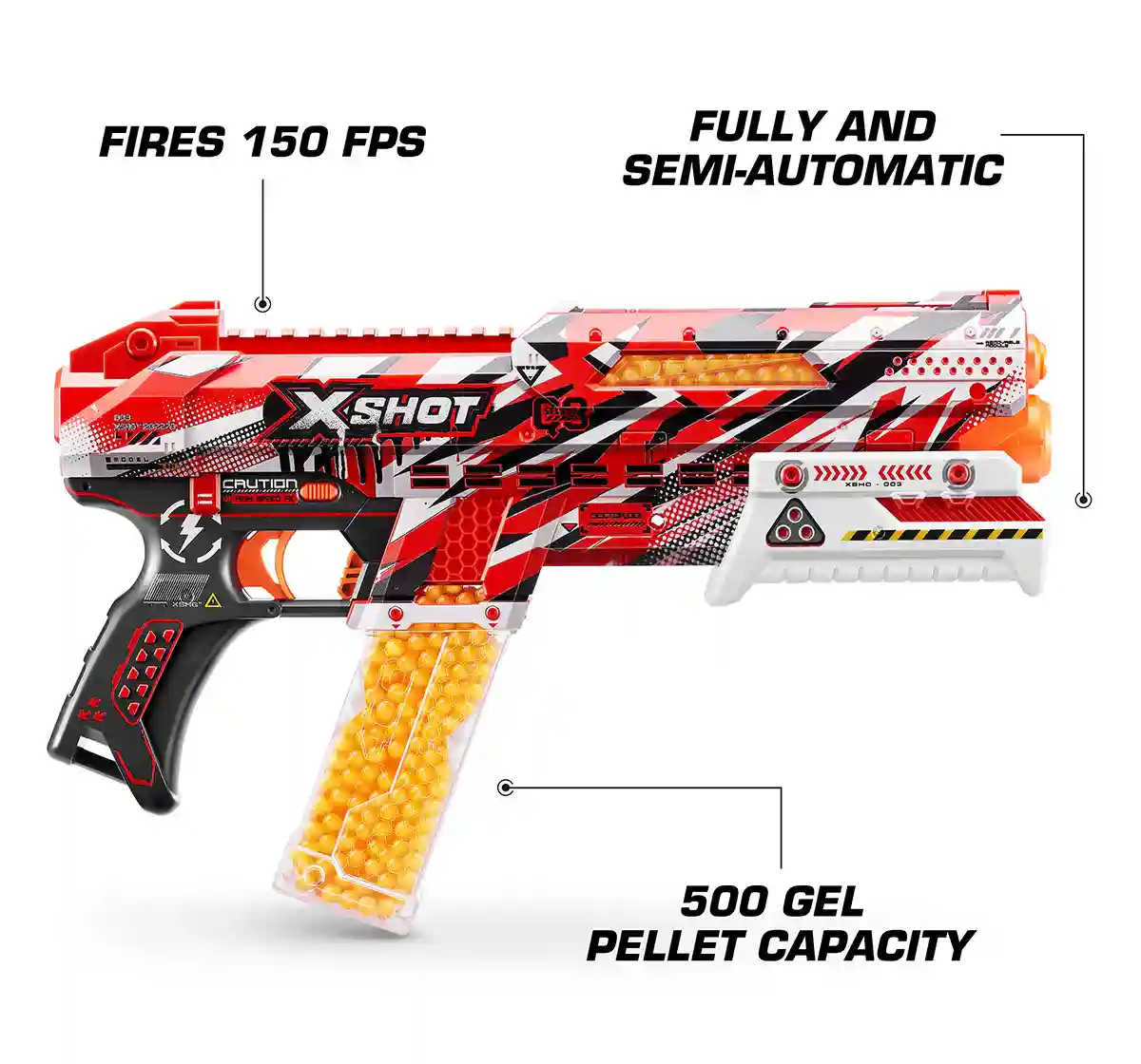 X-Shot Hyper Gel Clutch Blaster, Manual Prime Gel Blaster & 5,000