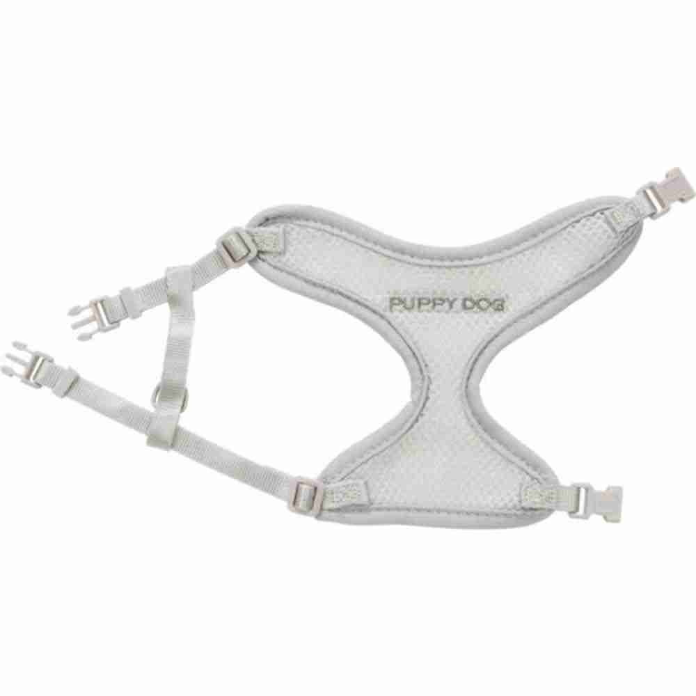 Trixie Junior Puppy Soft Harness with Leash (S–M: 26–34 cm/10 mm, 2.00 m, Light Grey)