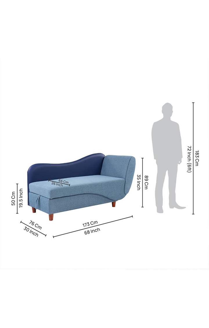 Viva Storage RHS Chaise Lounger Mirage Blue Colour
