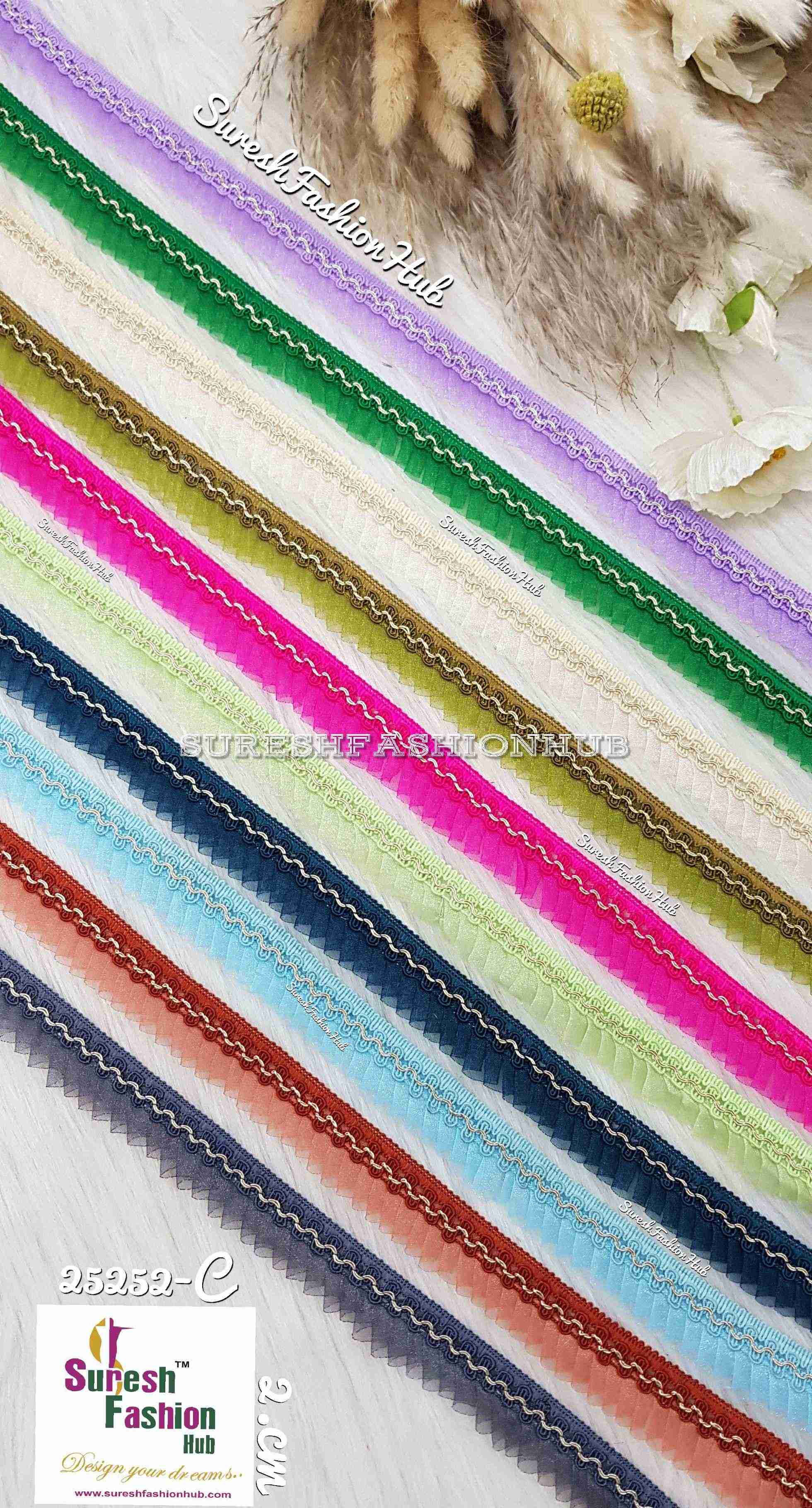 Poppy Pink Ruffle Edge Trim