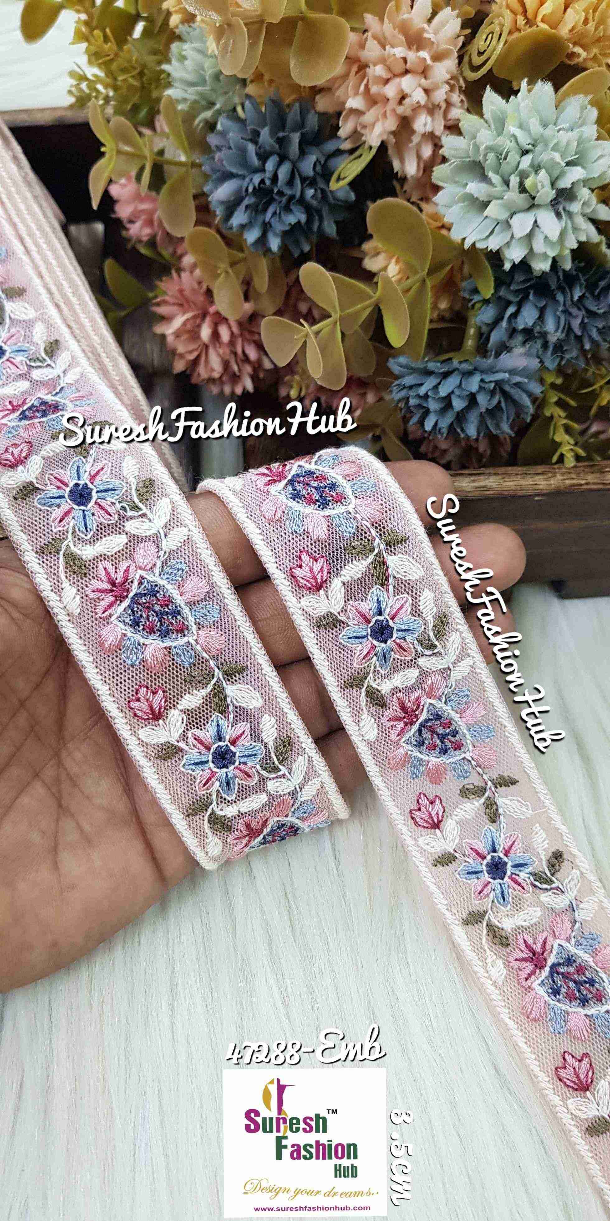 Embroidered Floral Lace Trim