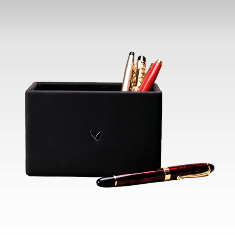 Pen/Pencil Holder | Faux Leather | Burnish Matt Series | Black | Medium