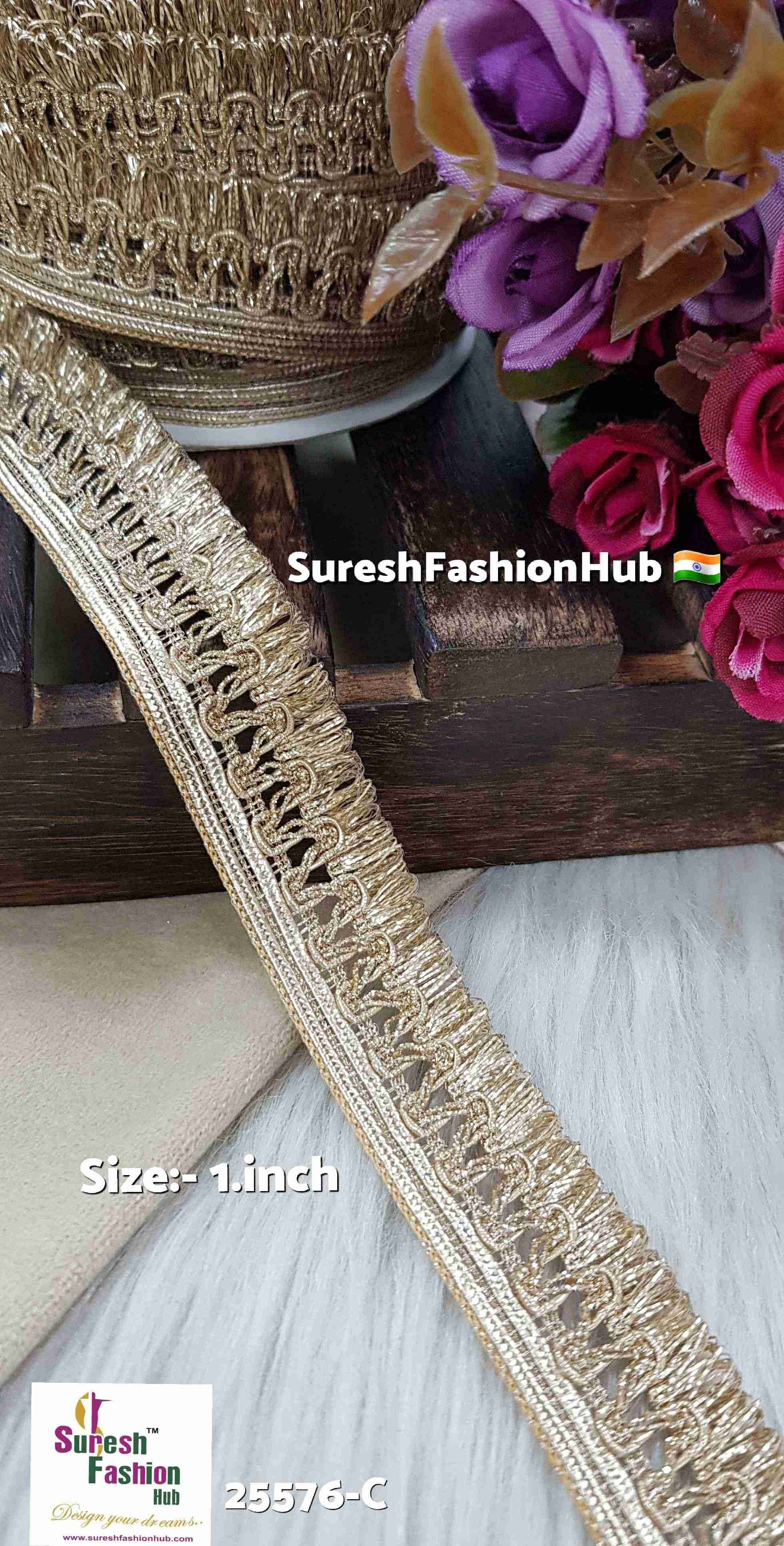 Pearl Badla Glitter Lace
