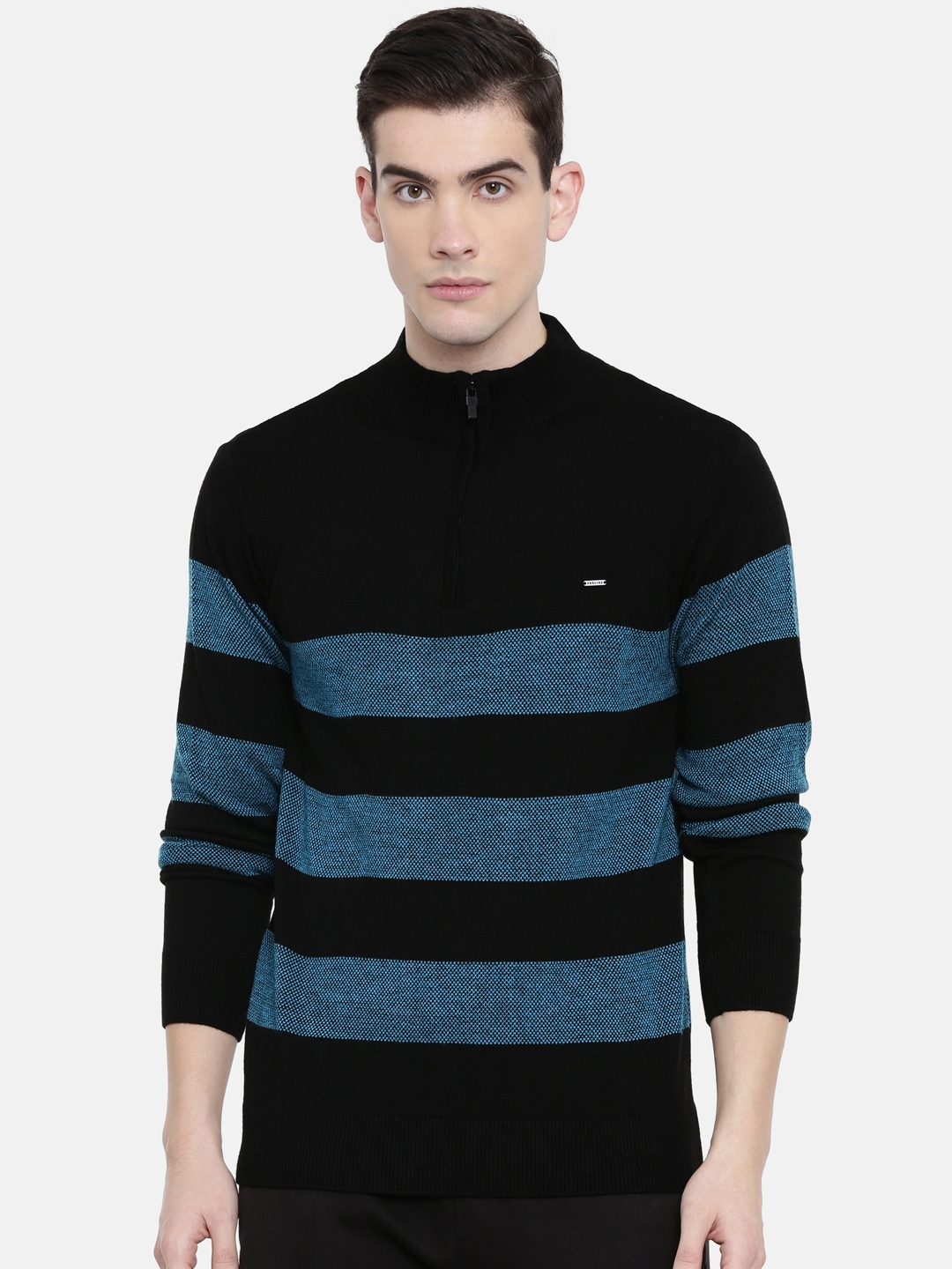 Proline | Men's Black Cotton Melange Sweaters