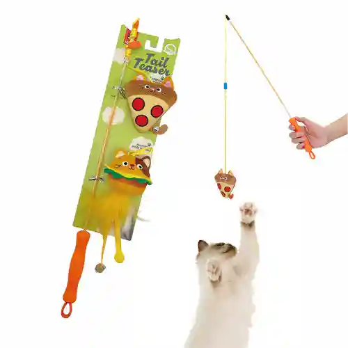 Barkbutler Fofos Cat Wand Toy Replaceable Meow Fast Food