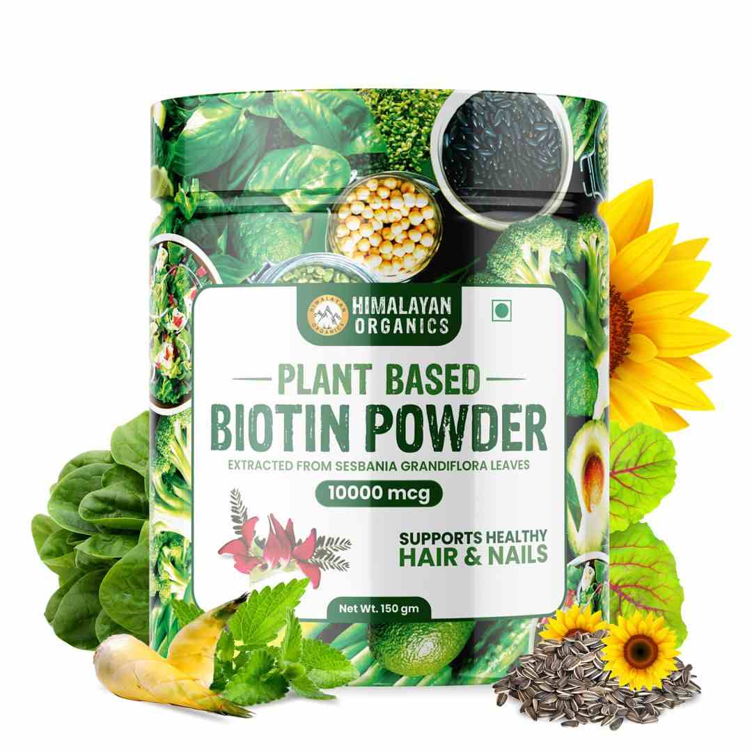 Himalayan Organics Plant Based Biotin Powder 10,000mcg (from Sesbian Grandiflora) - 150gm