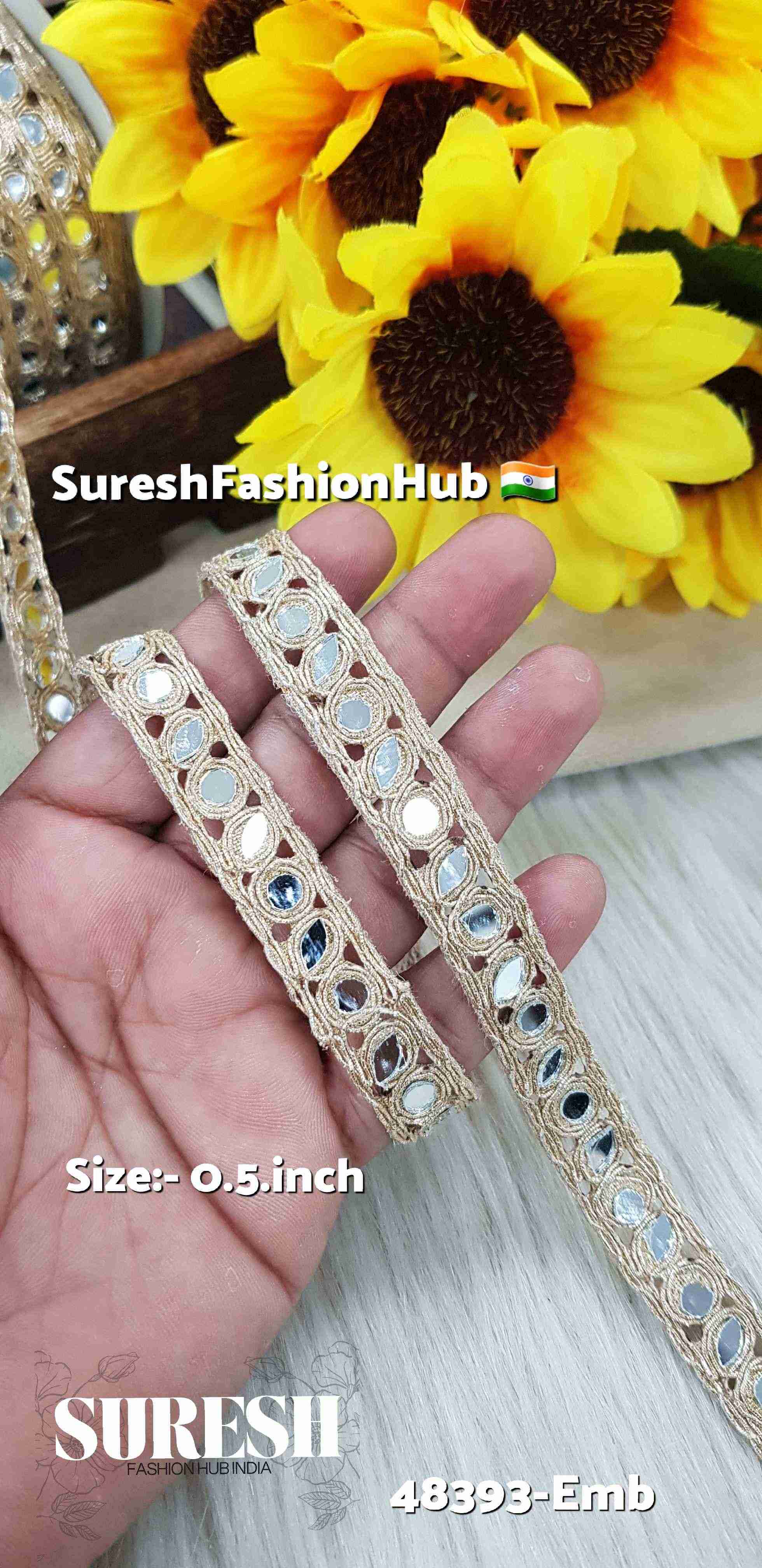  Pearl Mirror Cutwork Border