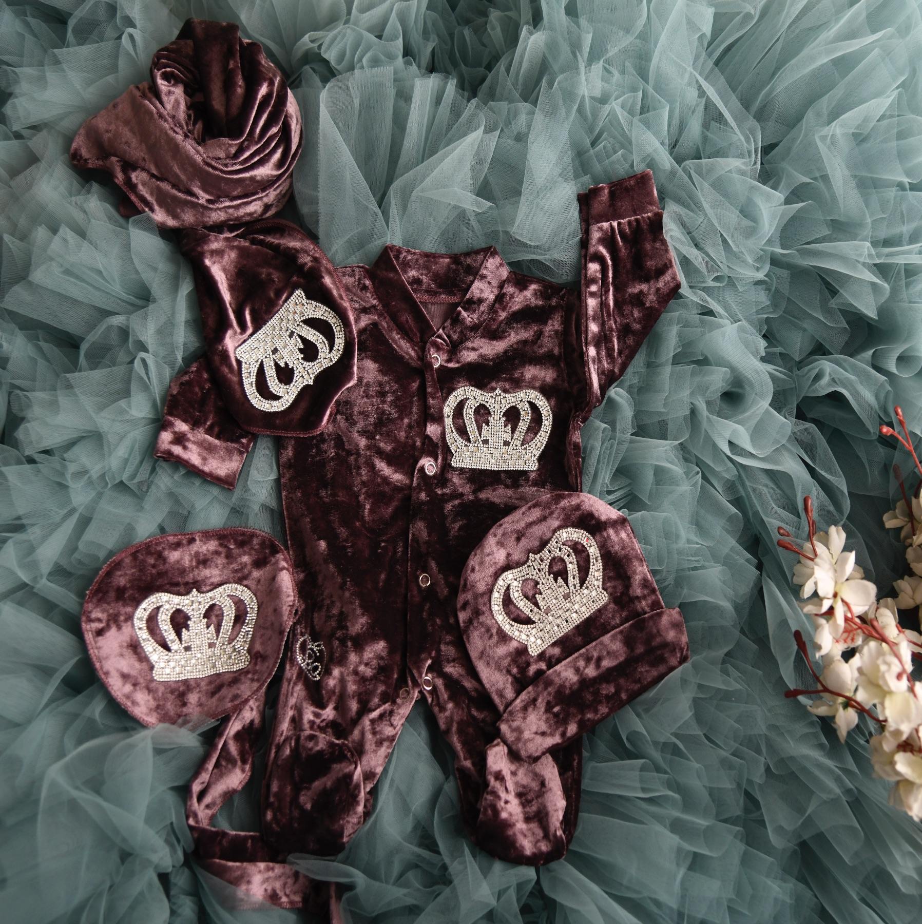 Chocolate Crown Romper