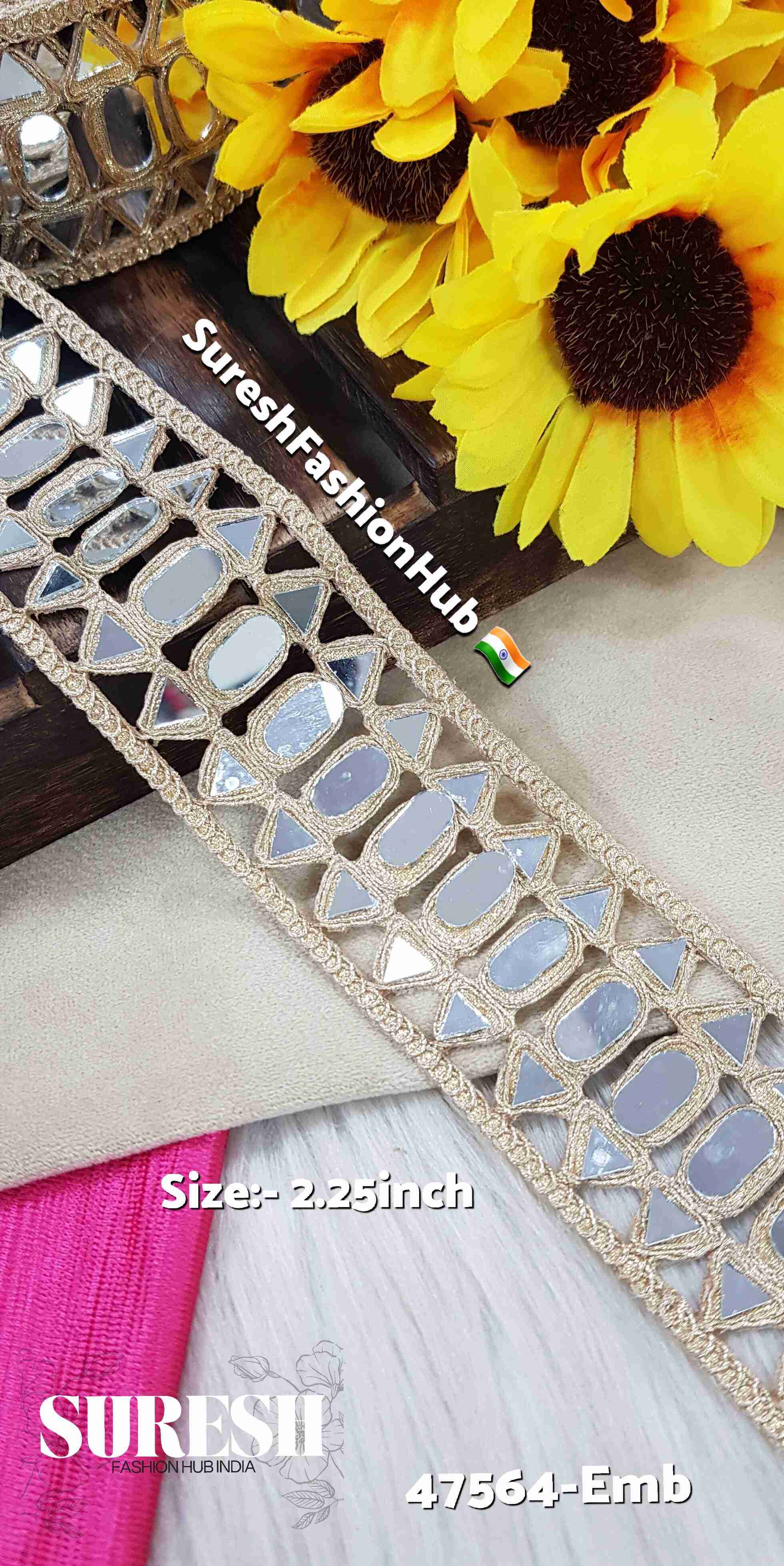 Pearl Tri-Mirror Cutwork Lace
