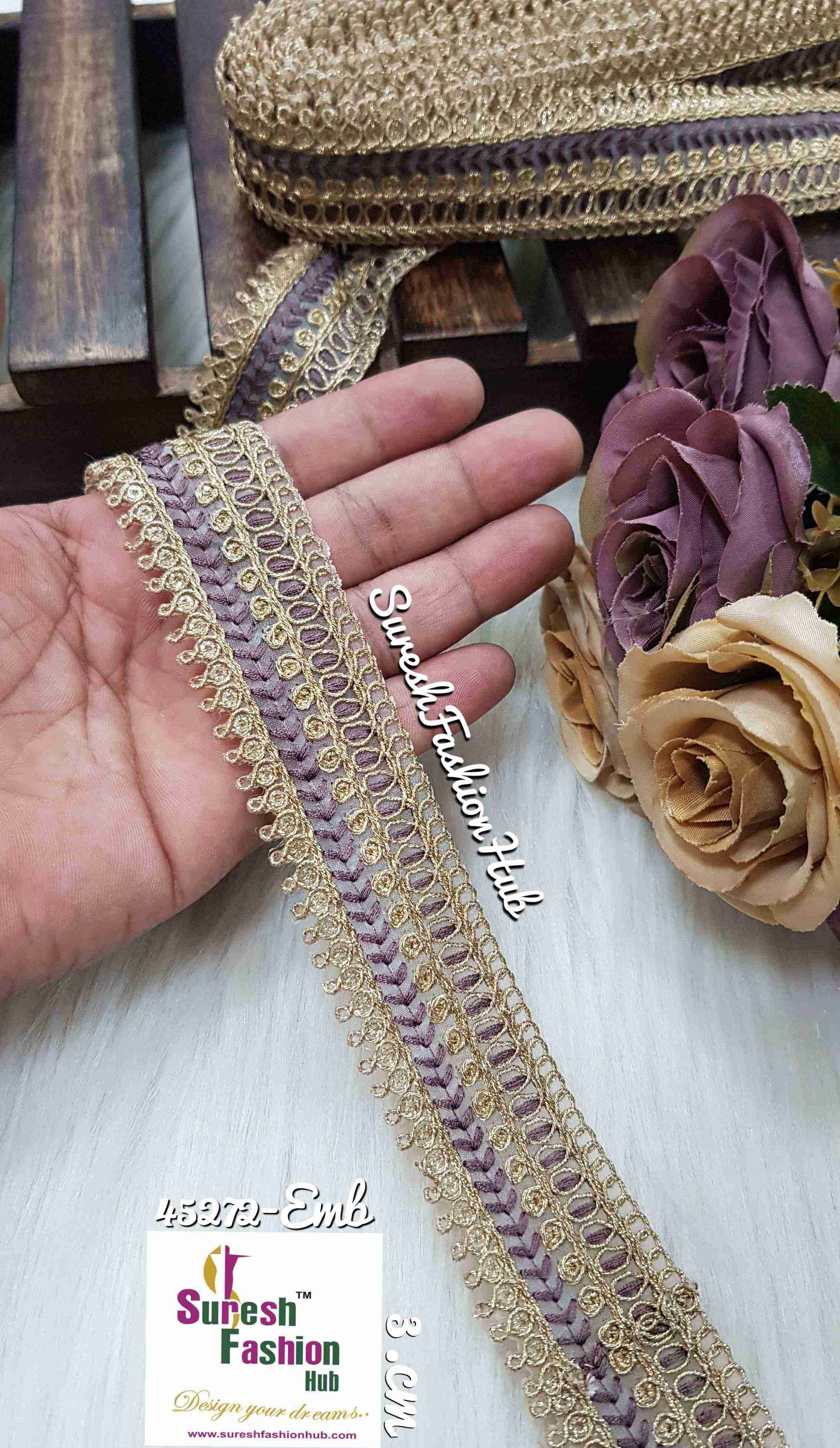 Brown Gilded Grace Zari Ribbon