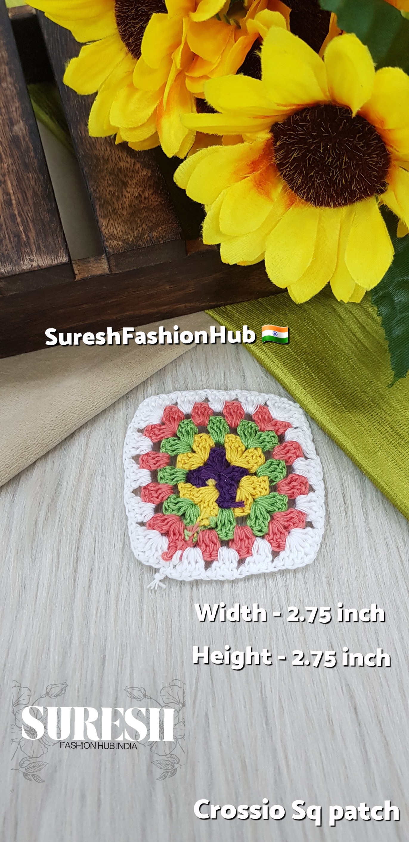 Cr-1 Handmade Crosio Square Patch (White)