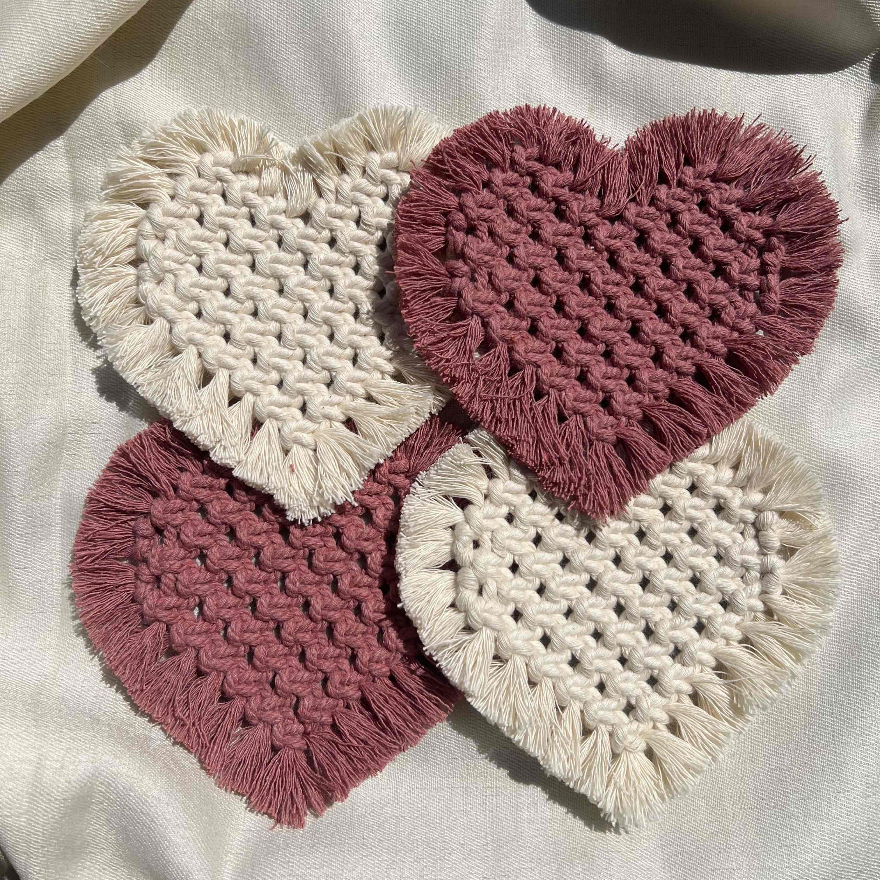 Macrame Heart Coaster