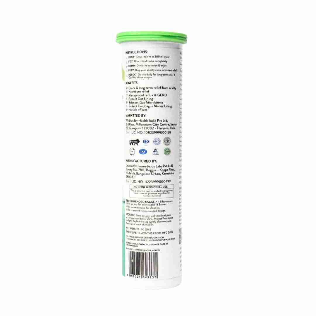 Sova Health | Acidity Effervescent Tablets | 15 Tab