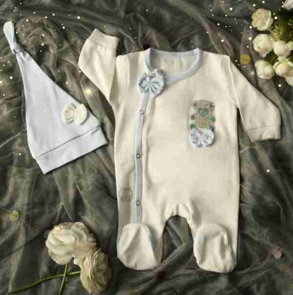 Baby Blue Bloomer Romper Set