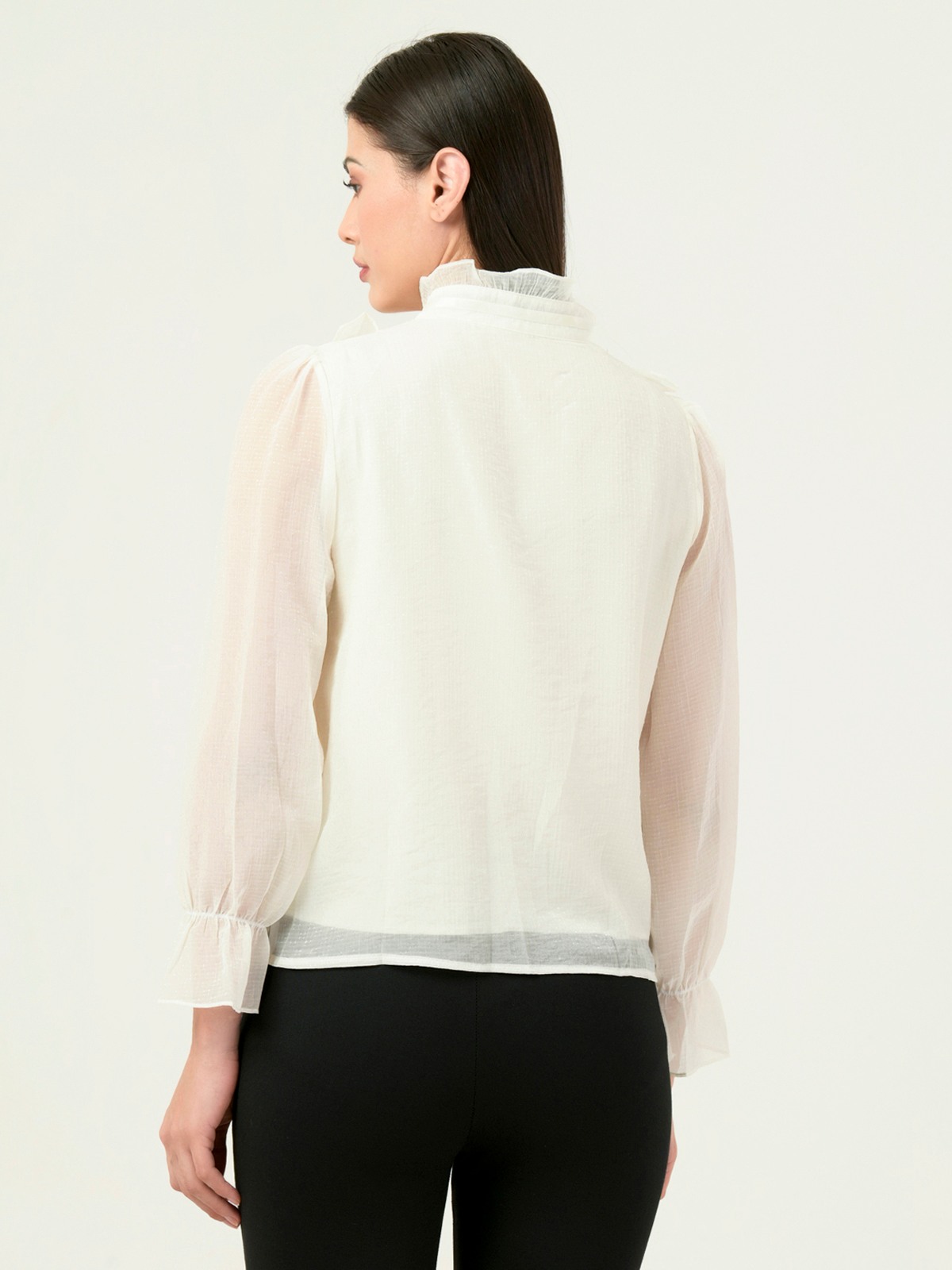 Albion Women Smart Premium Cream Blouson Top