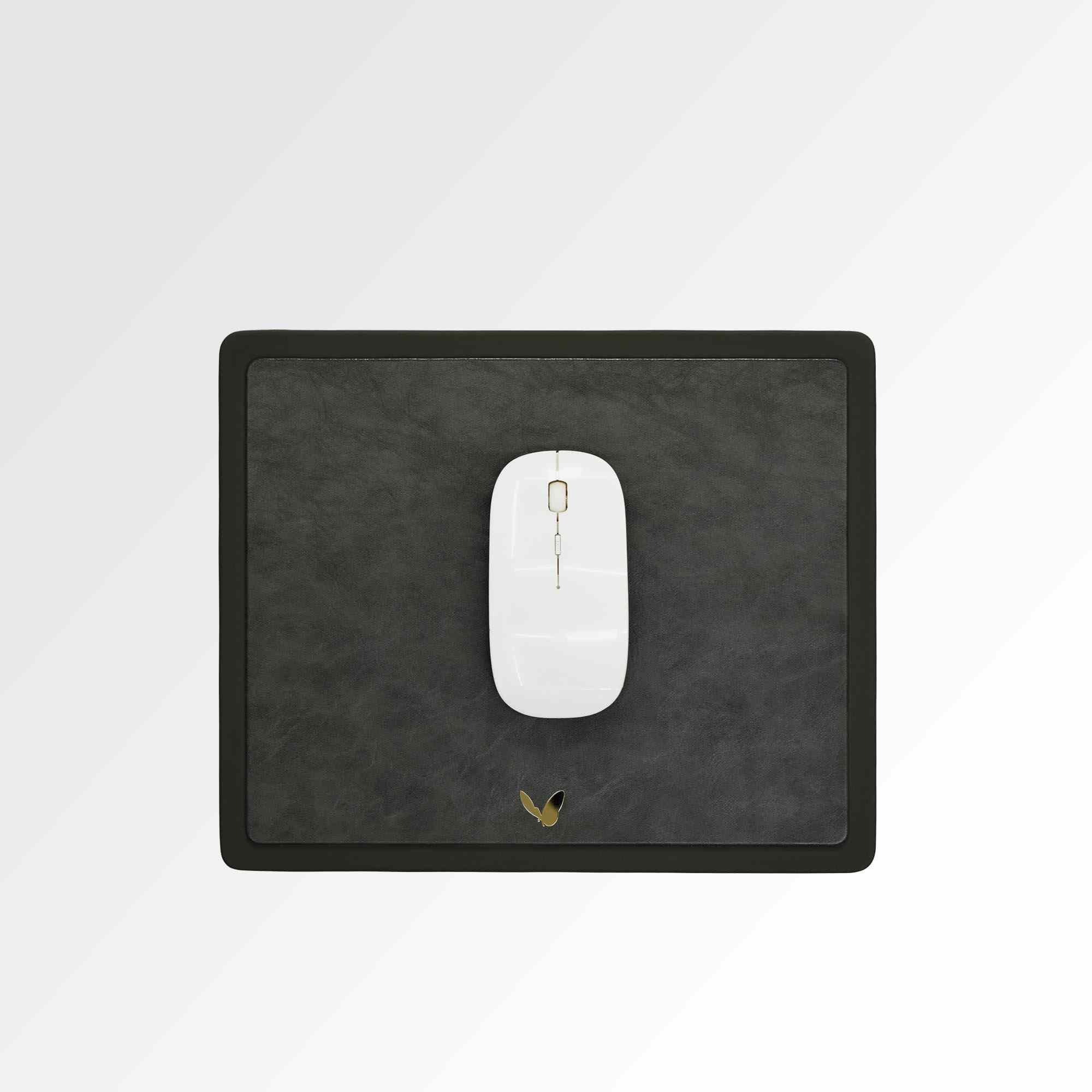 Rectangular Mouse Pad in Faux Leather | Rigid | 11×9 Inches | Moderno | Black