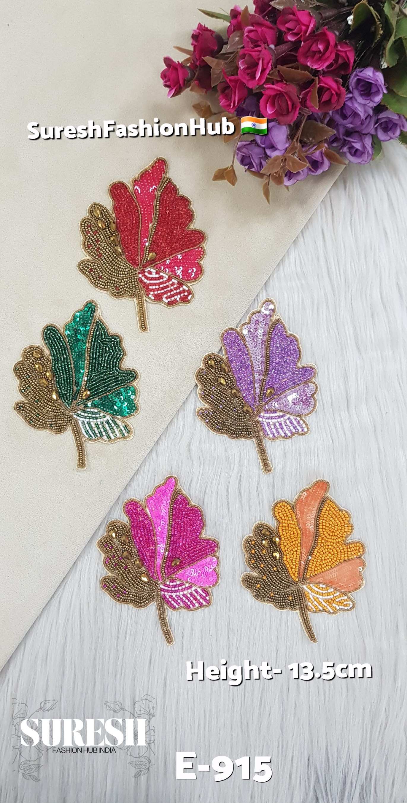 Handmade Leaf Patch – Left Side Pink – Design No. E-915