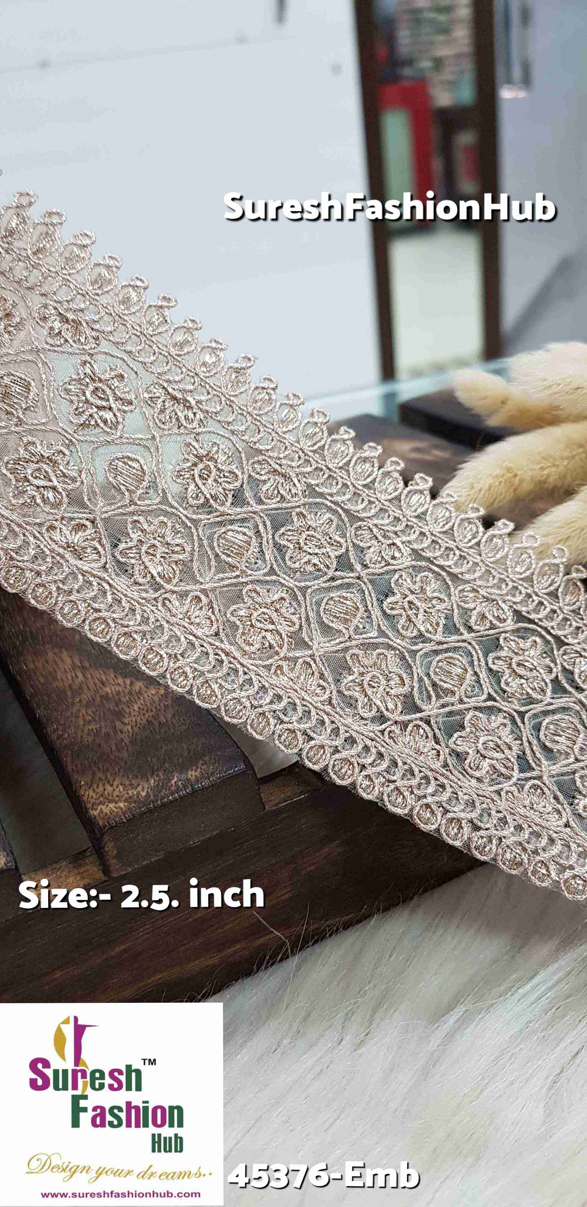 Rosy Glitter Border Lace