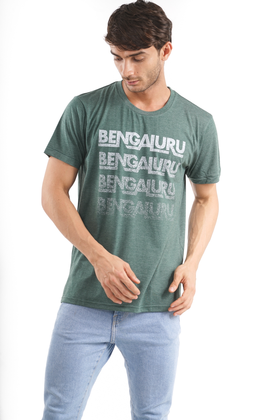 Unisex Bengaluru X4 Tri-Blend T-Shirt in Bottle Green