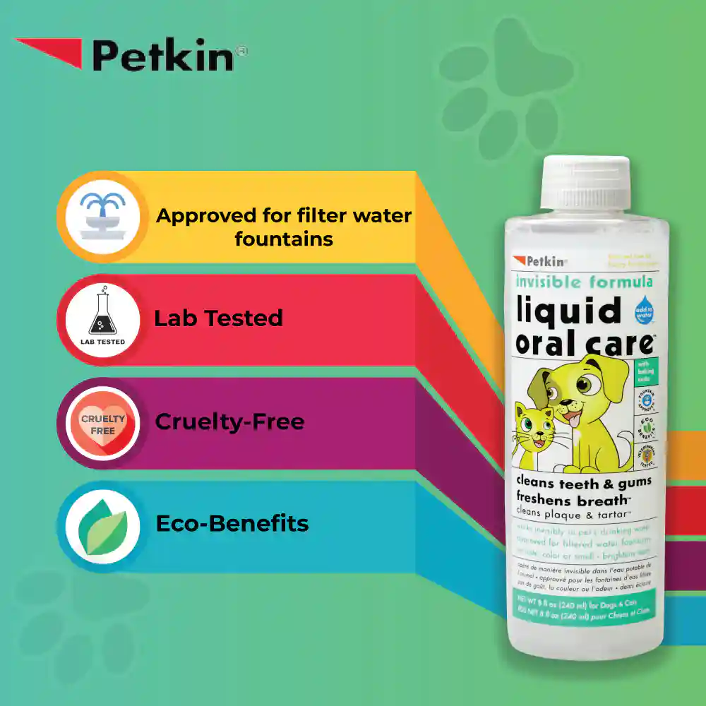 Petkin Liquid Oral Care Invisible formula for Pets, 240 ml