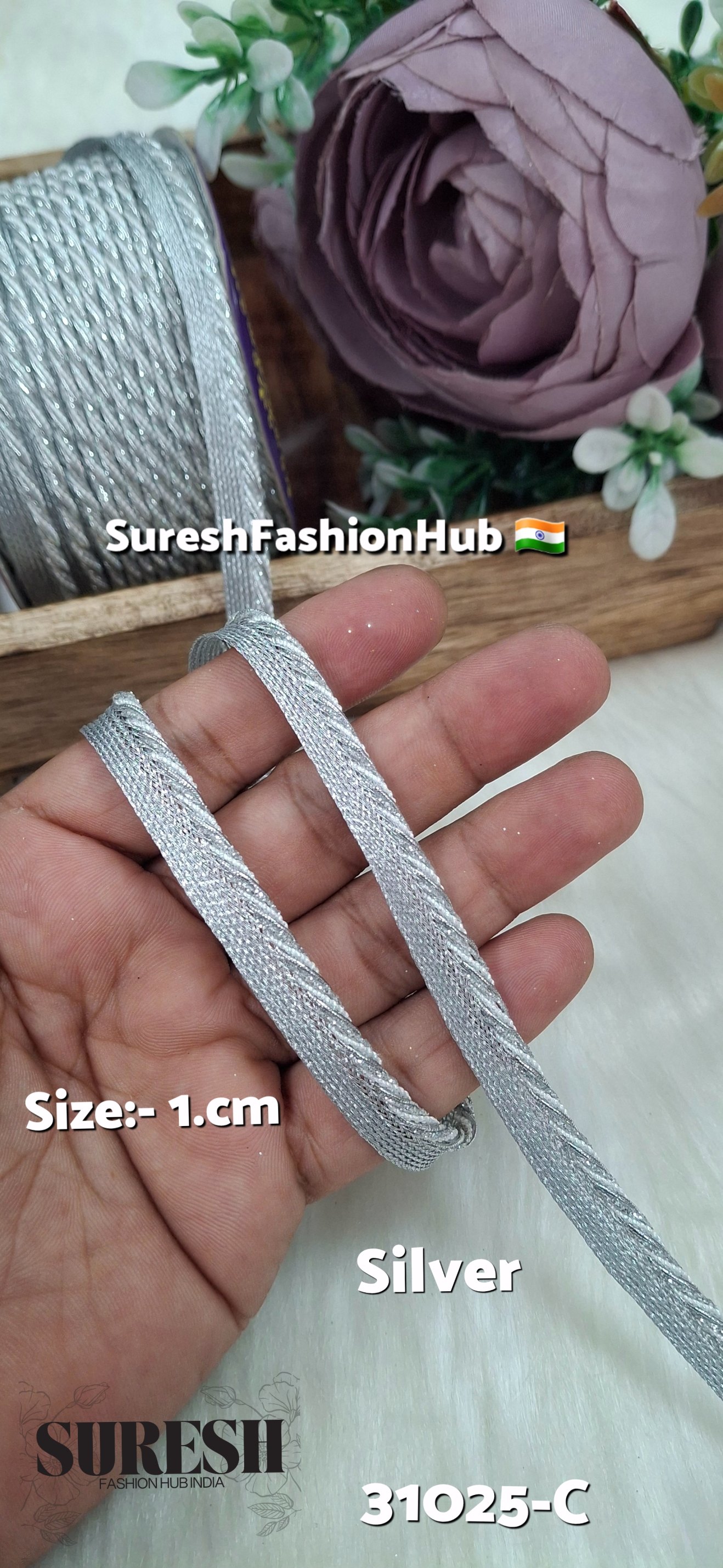 Silver Pearl Dori Jhalar Edging Lace