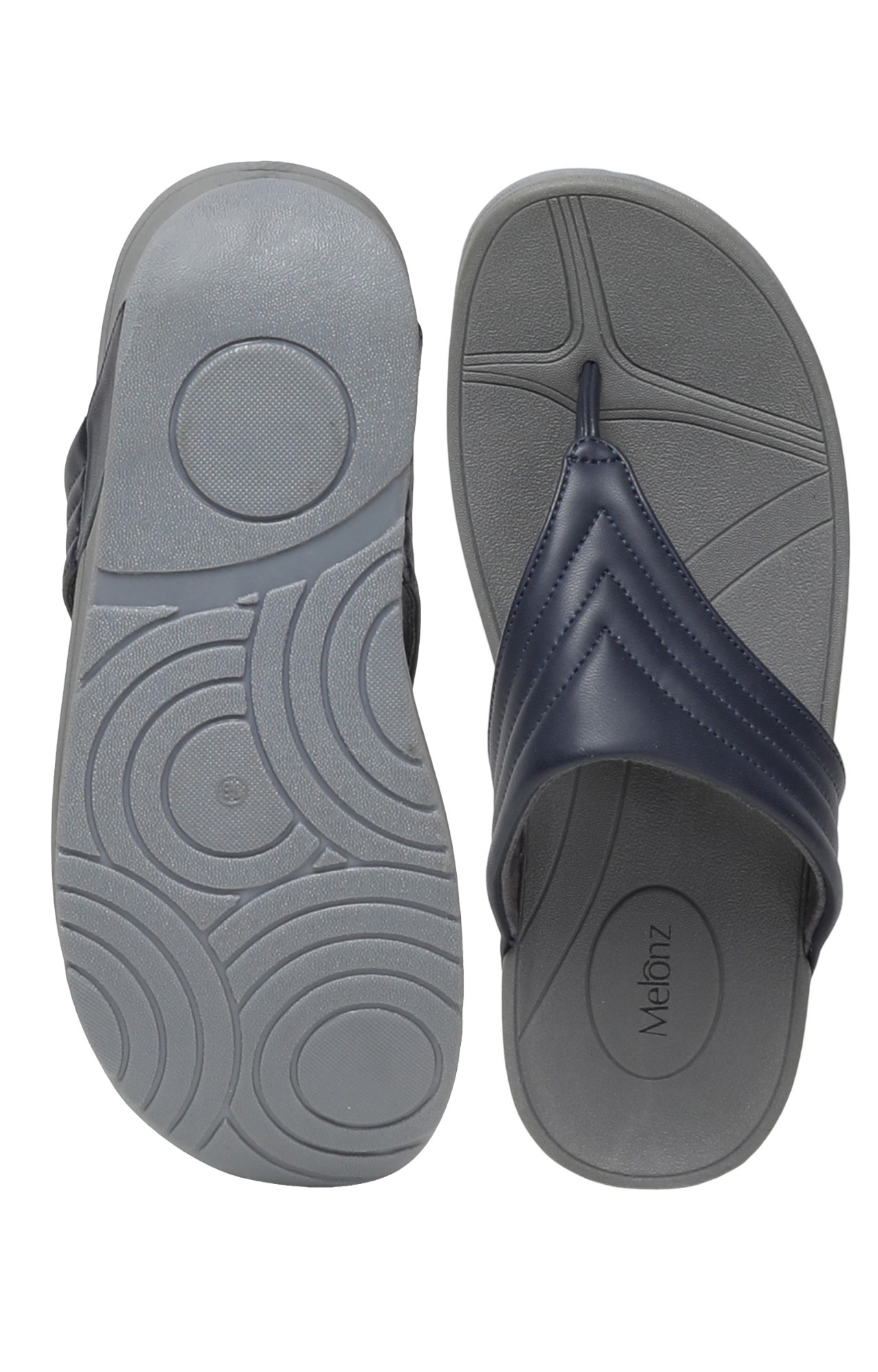 Women Blue Quilted Thong Flip Flops