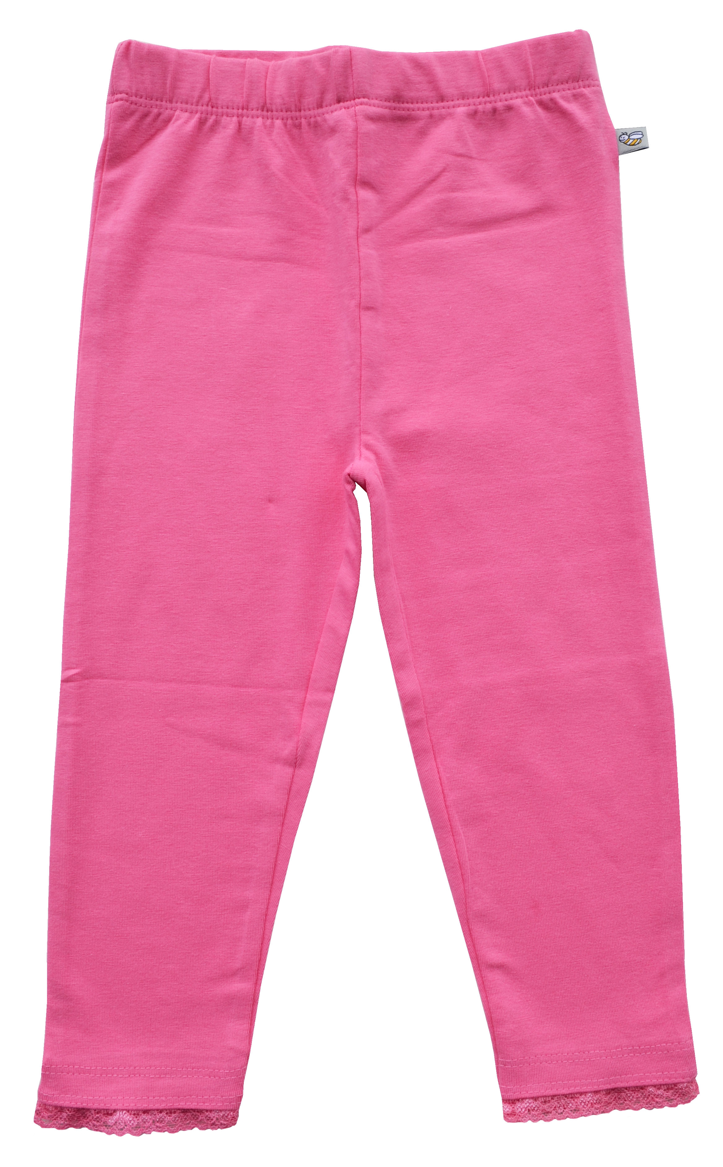Girls Pink Solid Leggings (95% Cotton 5%Elasthan Jersey)