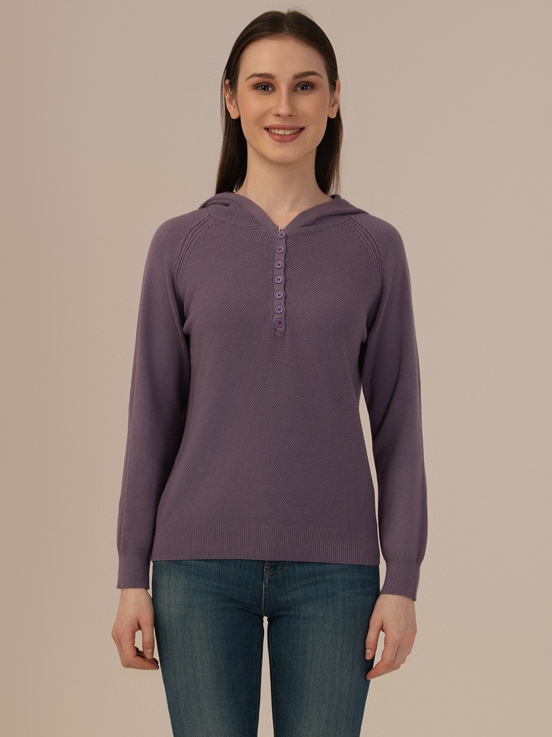 Albion Winter Purple  Woolen Top for Women – Warm & Trendy