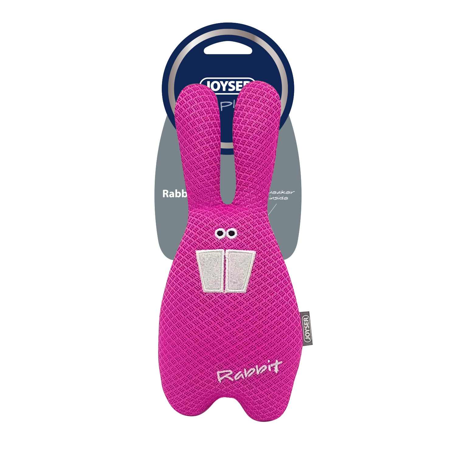 Joyser Plush Rabbit Dog Toy with Squeaker, Pink